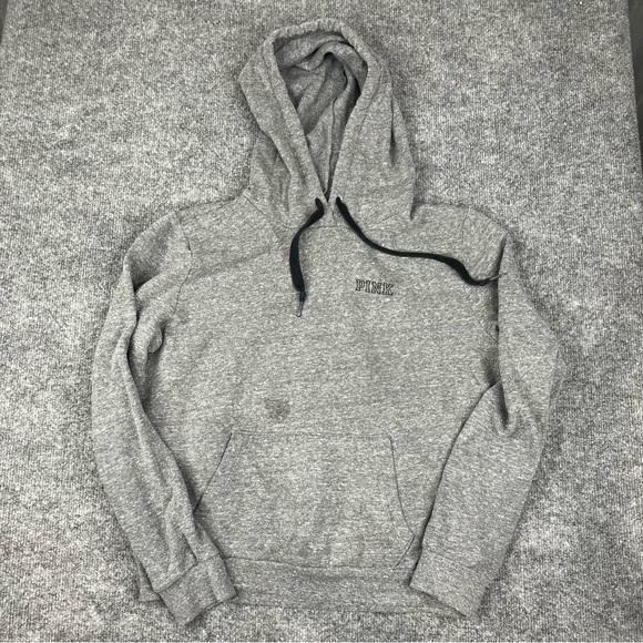 Victoria's Secret Pink Hoodie Women’s Size Medium Pullover Sweater Gray Hooded - Picture 1 of 7